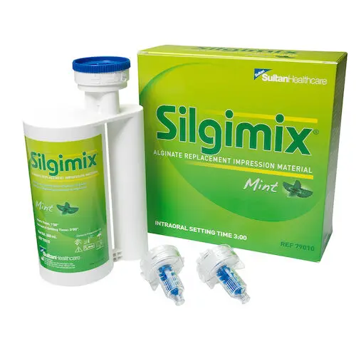 Sultan Silgimix Alginate Replacement Vinyl Polysiloxane Impression Material, 380 mL Cartridge, Mint, Single Pack with 10 Mixing Tips thumbnail 3
