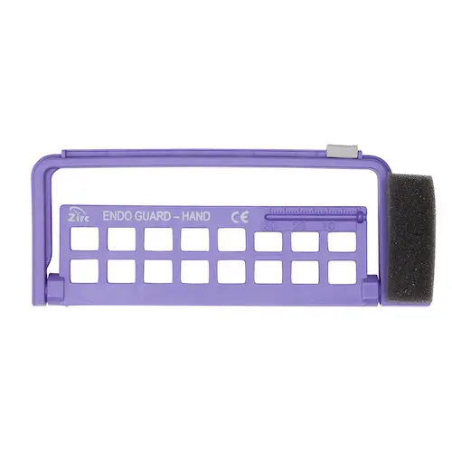 Zirc Steri-Endo Guard Hand Organizer, Neon Purple, Holds 16 Files/Reamers, Autoclavable, 50Z450R - Neon Purple Steri-Endo Guard Hand - Image 1