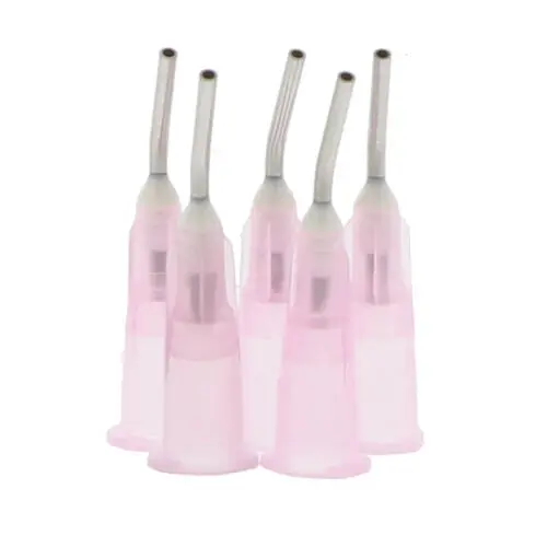 Darby Dental LinerTips Pre-Bent Needle Tips, 18 Gauge, Pink, 100/Pkg, D227 - , 18 Ga, 100/Pkg, Pink, LinerTips, D227 - Image 1