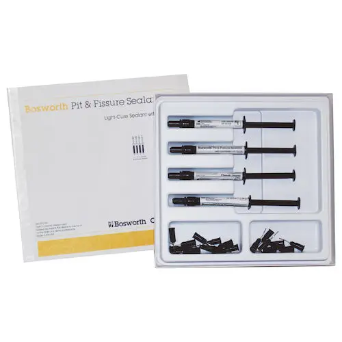 Bosworth Pit and Fissure Sealant with Fluoride, Light Cure, 4 x 1.2 ml Syringes with 20 Tips, 092156 thumbnail 2
