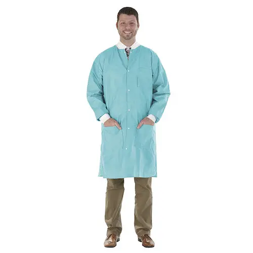 Medicom SafeWear High Performance Lab Coat, Medium, Tropical Teal, Disposable, 12/Bag, 8117-B thumbnail 11