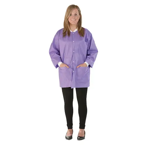SafeWear Hipster Jacket, Small, Plum Purple, 45 g/m2 SMS, AAMI Level 2, 12/Pk, 8103-A thumbnail 10