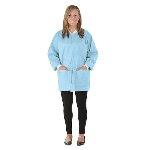 SafeWear Hipster Jacket, Small, Soft Blue, 45 g/m2 SMS, AAMI Level 2, 12/Pk, 8104-A thumbnail 10