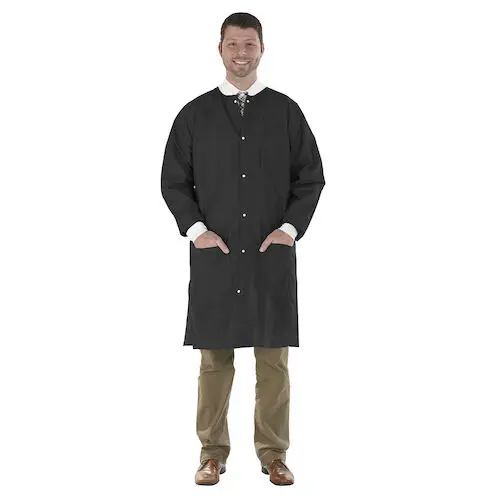 SafeWear High Performance Lab Coat, Large, Jet Black, 12/Pack, 8119-C thumbnail 10