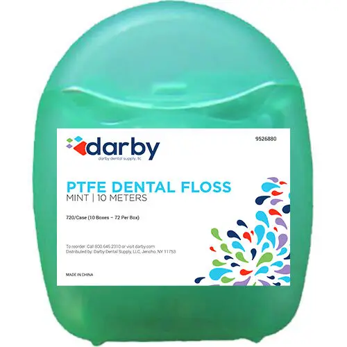 Darby Dental PTFE Dental Floss, Mint, 10 Meters per Dispenser, 72/Case, DAR48032 - Dental Floss, PTFE, 10 meters, 72/Case, Mint, DAR48032 - Image 1