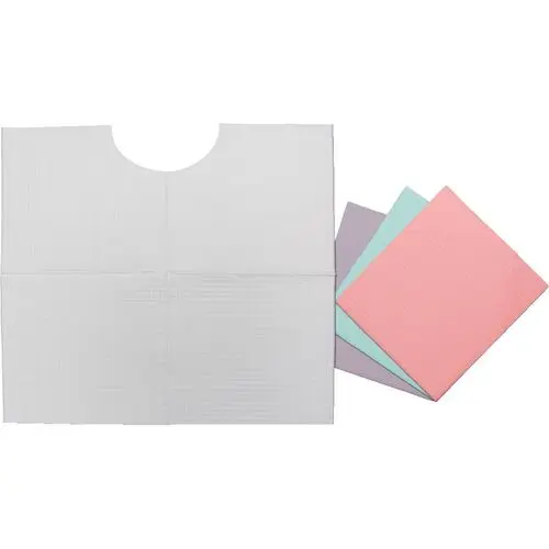 Choice Specialty Contour Neck Bibs, 2-Ply Tissue/1-Ply Poly, 17" x 18", Blue, 500/Case, 917343 thumbnail 9
