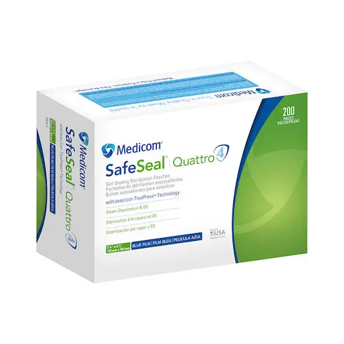 Medicom SafeSeal Quattro Self-Sealing Sterilization Pouches, 5.25" x 6.5", 200/Box, 88020-4 thumbnail 13