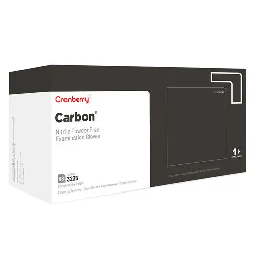 Cranberry Carbon Nitrile Exam Gloves, Powder-Free, Non-Sterile, Extra Small, Black, 200/Box, CR3235 thumbnail 13