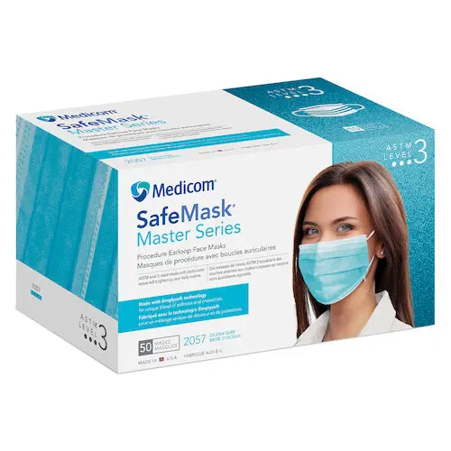 SafeMask Master Series Procedure Earloop Mask, ASTM Level 3, Ocean Surf (Aqua Marine), 50/Box, 2057 thumbnail 18