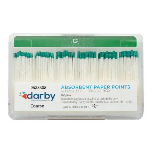 Absorbent Paper Points, Coarse, 200/Box, 9533508 - Absorbent Paper Points Coars - Image 1