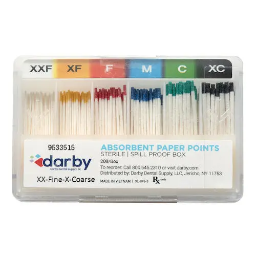 Darby Dental Absorbent Paper Points, Assorted Sizes, 200/Box, 9533515 - Absorbent Paper Points, , Assorted, 200/Box, 9533515 - Image 1