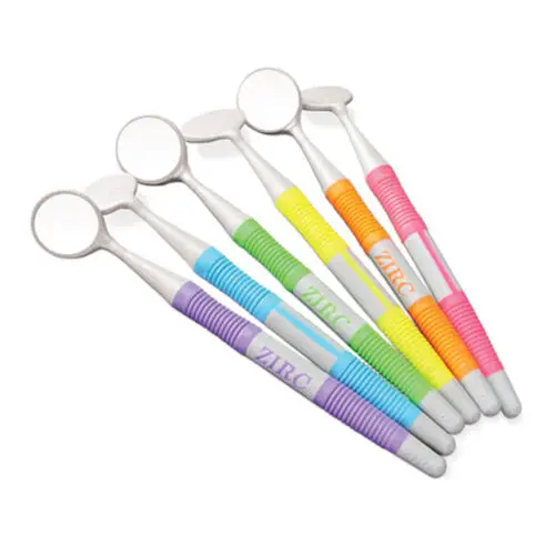 Zirc Crystal HD Soft Grip Mouth Mirror, #4, Assorted Vibrant, 12/Pk, 50Z363-NEON thumbnail 3