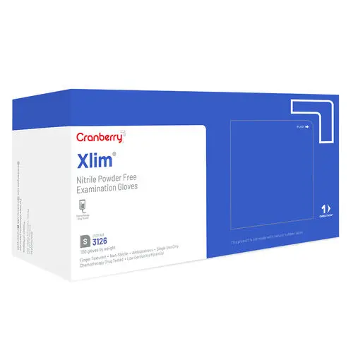 Cranberry Xlim Nitrile Examination Gloves, Powder Free, Small, 100/Box, 3126 thumbnail 2