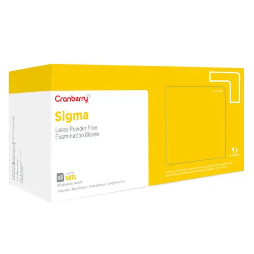 Cranberry Sigma Latex Powder-Free Examination Gloves, Extra Small, Textured, Non-Sterile, 100/Box, 5815 thumbnail 3