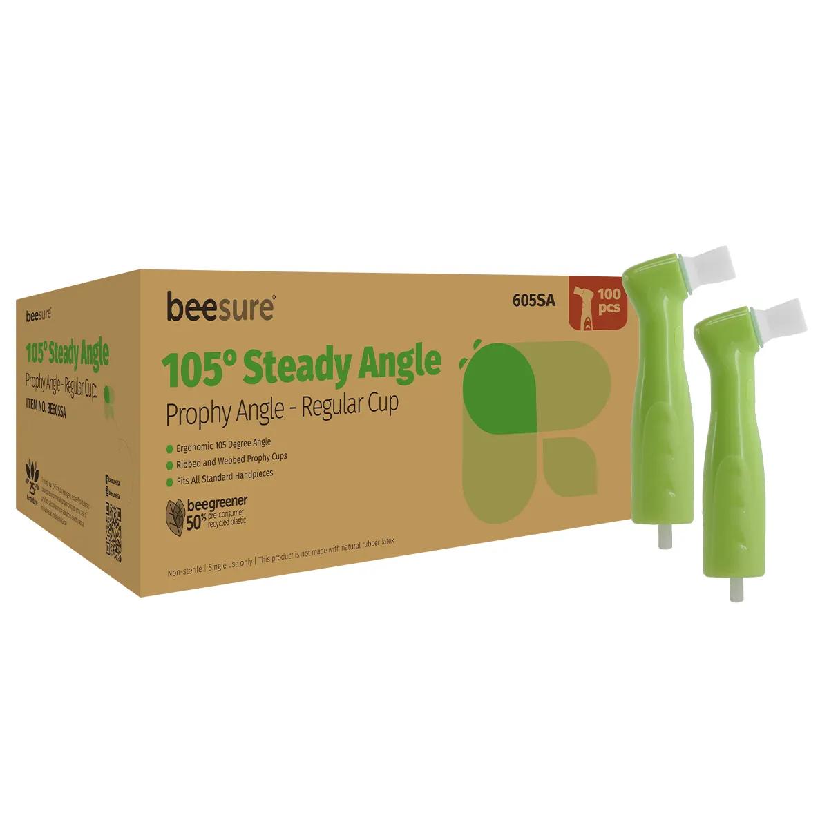BeeSure 105° Steady Disposable Prophy Angles, Regular White Cup, 100/Box, BE605SA thumbnail 9