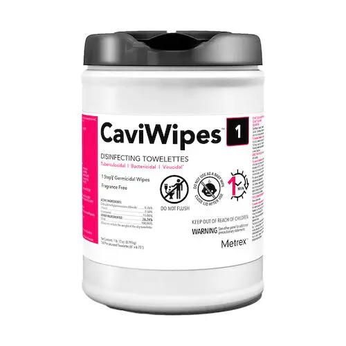 CaviWipes1™ Surface Disinfectant Towelette Wipes, Large, 6" x 6.75", 160/Canister, 13-5100 - CaviWipes1™ Surface Disinfectant Towelette Wipes - Large, 6" x 6.75", 160/Pkg, Canister - Image 1