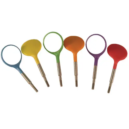 Zirc Crystal HD Plastic Mouth Mirror Heads, Size #4, Assorted Neon, Cone Socket, 12/Pkg, 50Z371-Neon thumbnail 3