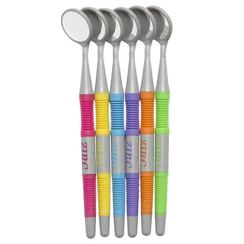 Zirc Crystal HD® #5 Mouth Mirror with Soft Grip Handle, Assorted Neon Colors, Pack of 12 (50Z364-NEON) thumbnail 2
