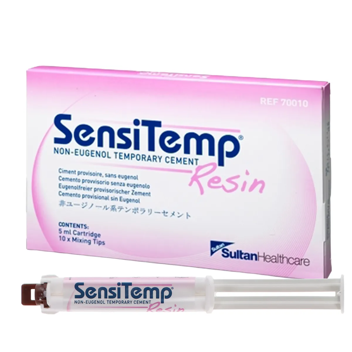SensiTemp Resin Temporary Cement, Non-Eugenol, 2-Stage Setting, 5mL Automix Syringe with 10 Mixing Tips, #70010 thumbnail 2