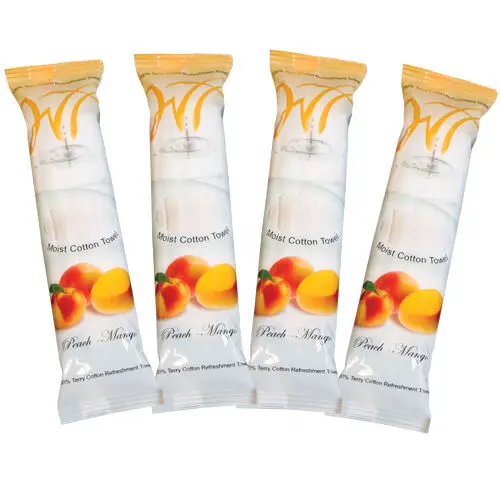White Towel Services Cotton Aromatherapy Refreshment Towels, Peach Mango Scented, 9" x 9", 500/Case thumbnail 3