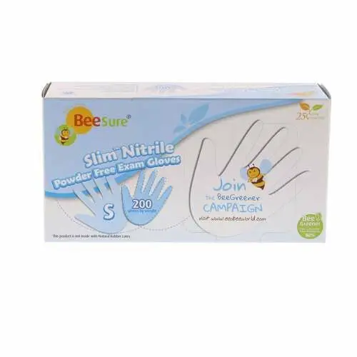 BeeSure Slim Nitrile Exam Gloves, Powder Free, Non-Sterile, Small, White, 200/Box, BE1126 thumbnail 11