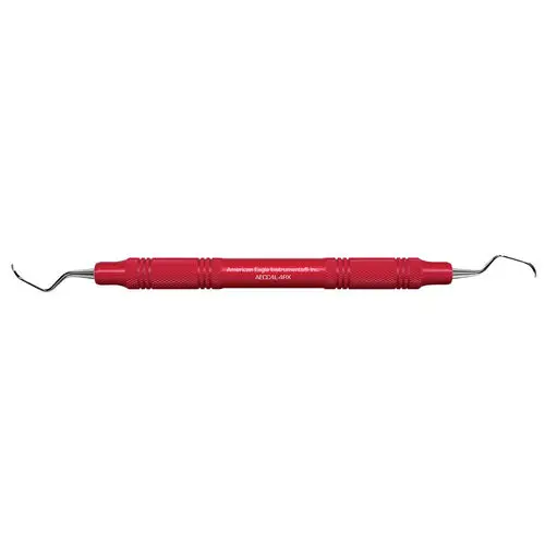 American Eagle Instruments Columbia 4L/4R Universal Curette, Double-Ended, EagleLite Resin Handle, Red, AECC4L-4RX thumbnail 3