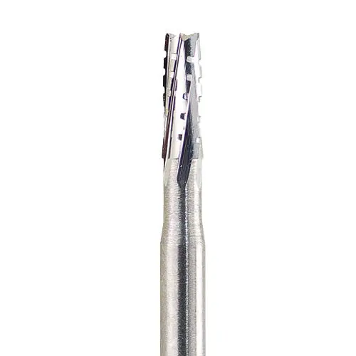 Microcopy NeoBurr #702 Operative Carbide Tapered Fissure Crosscut Bur, Friction Grip, 50/Pkg, FG702 - #702 NeoBurr Operative Carbide Tapered Fissure Crosscut FG Pack of 50 - Image 1