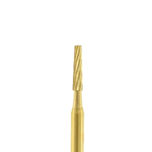 Prima Dental 7713 Taper Flat End 12-Blade Gold Trimming and Finishing Carbide Bur, 5/Pkg - Taper Flat End, 7713, 5/Pkg - Image 1