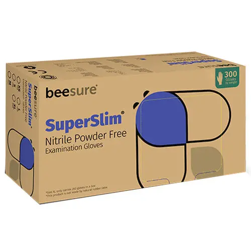 BeeSure SuperSlim Nitrile Examination Gloves, Powder-Free, Non-Sterile, Extra Small, Cobalt Blue, 300/Box, BE1145 thumbnail 11