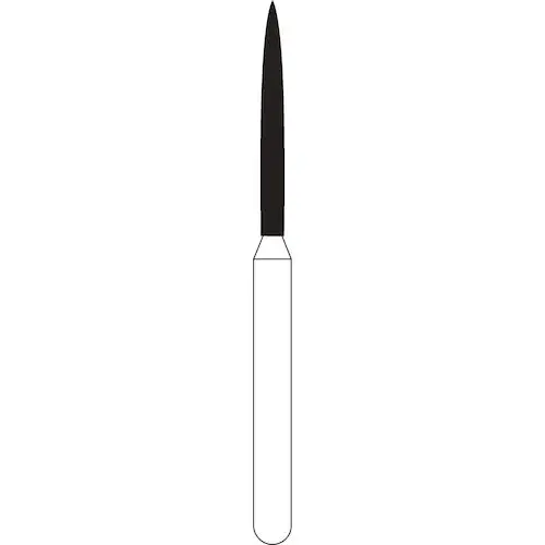 NTI Diamond Bur, FG, Flame, #F863, 1.0 mm, Fine Grit, Red Ring, 5/Pk, F863-010 thumbnail 4