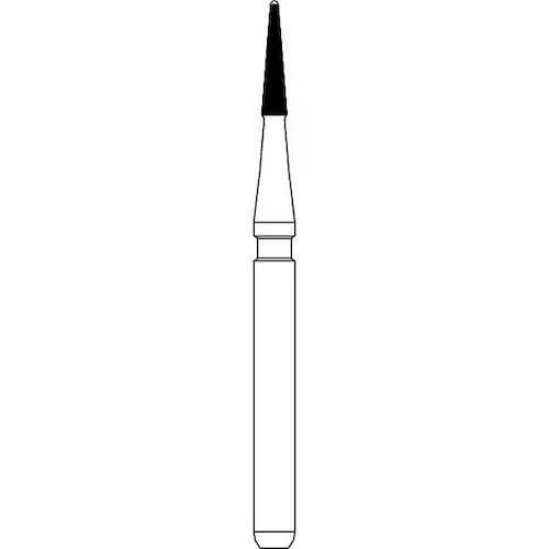 NTI TDF-4F Trimming & Finishing Carbide Bur, 16-Fluted, FG, Safe End, Fine, Yellow Ring, 1.0 mm Diameter, 5/Pk, H133-010F thumbnail 4