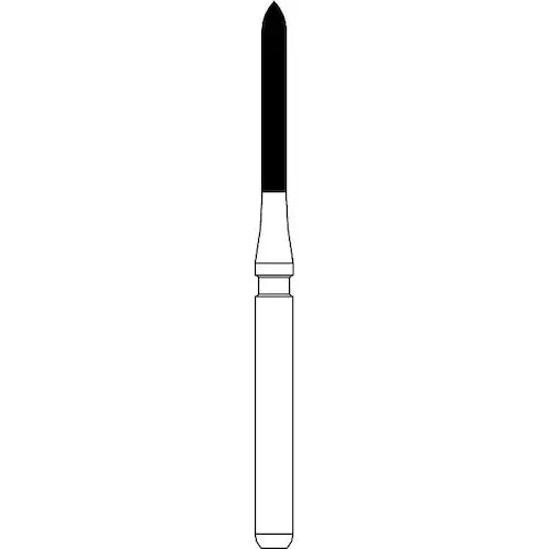 NTI Trimming & Finishing Carbide Bur, 12-Fluted, FG, Parallel Bevel, Red Ring, 1.0 mm Diameter, 5/Pkg, #H283-010 thumbnail 3