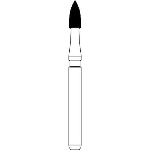 NTI Trimming & Finishing Carbide Bur, 12-Fluted, FG, Flame Shape, #7104 (H46-014), 1.4 mm Diameter, Red Ring, 5/Pkg thumbnail 3