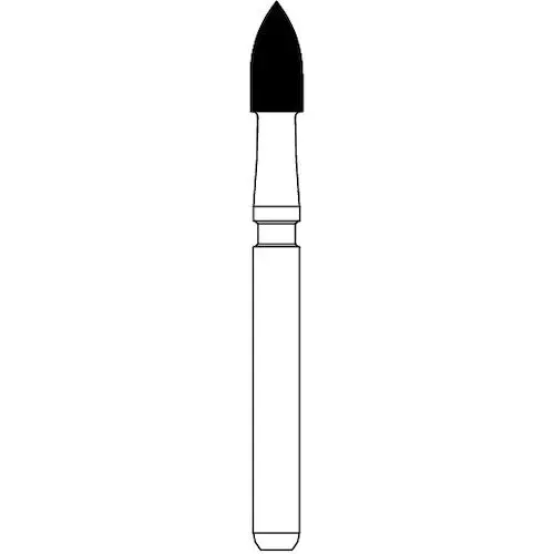 NTI Trimming & Finishing Carbide Bur, 12 Fluted, FG, Flame Shape, #7106, 1.8 mm Diameter, 5/Pkg, H46-018 thumbnail 3