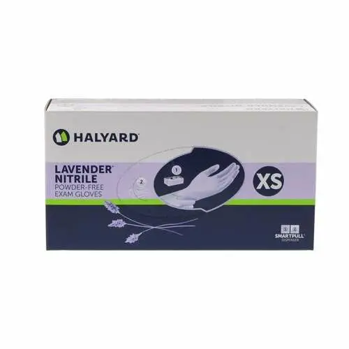 Halyard KC100 Lavender Nitrile Exam Gloves, Powder-Free, Latex-Free, Extra Small, 250/Box, 52816 thumbnail 7