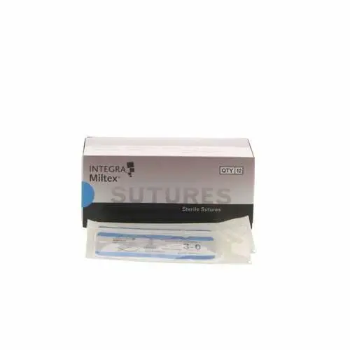 Integra Miltex Silk Black Braided Suture, 3-0, 18", Non-Absorbable, C-6 Reverse Cutting 3/8 Circle Needle 19mm, 12/Box, 62508 thumbnail 6