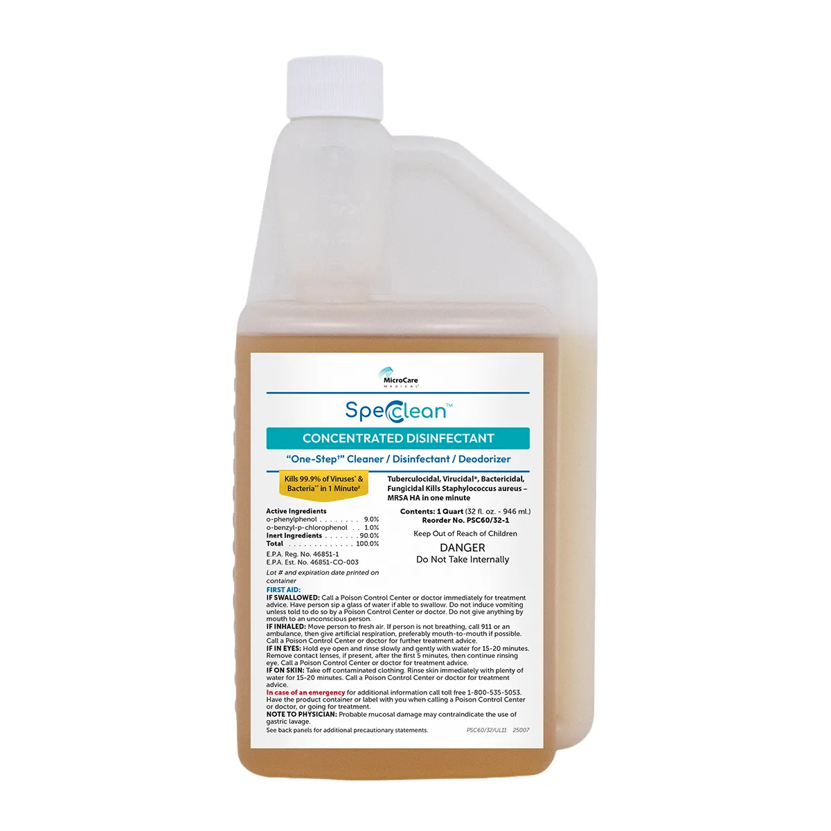Spec Clean (formerly ProSpray) C-60 Concentrated Surface Disinfectant Cleaner, 32 oz Tip & Pour Bottle, PSC60/32-1 thumbnail 5