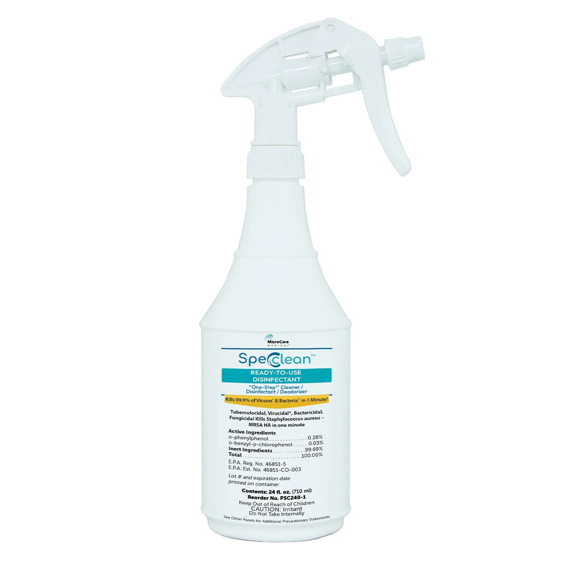 Spec Clean Ready-to-Use Surface Disinfectant/Cleaner Spray, 24 oz. Spray Bottle, PSC240-1 thumbnail 6