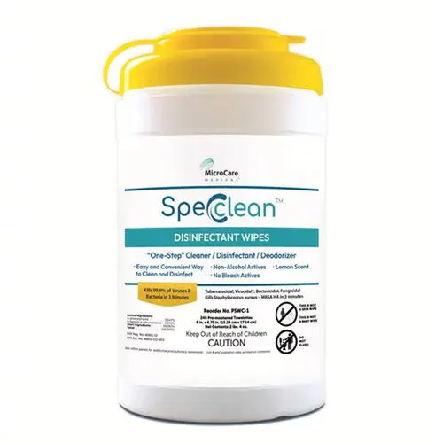 Spec Clean Disinfectant Wipes, Canister, 6" x 6.75", 240 Wipes, Lemon Scented, PSWC-1 thumbnail 3