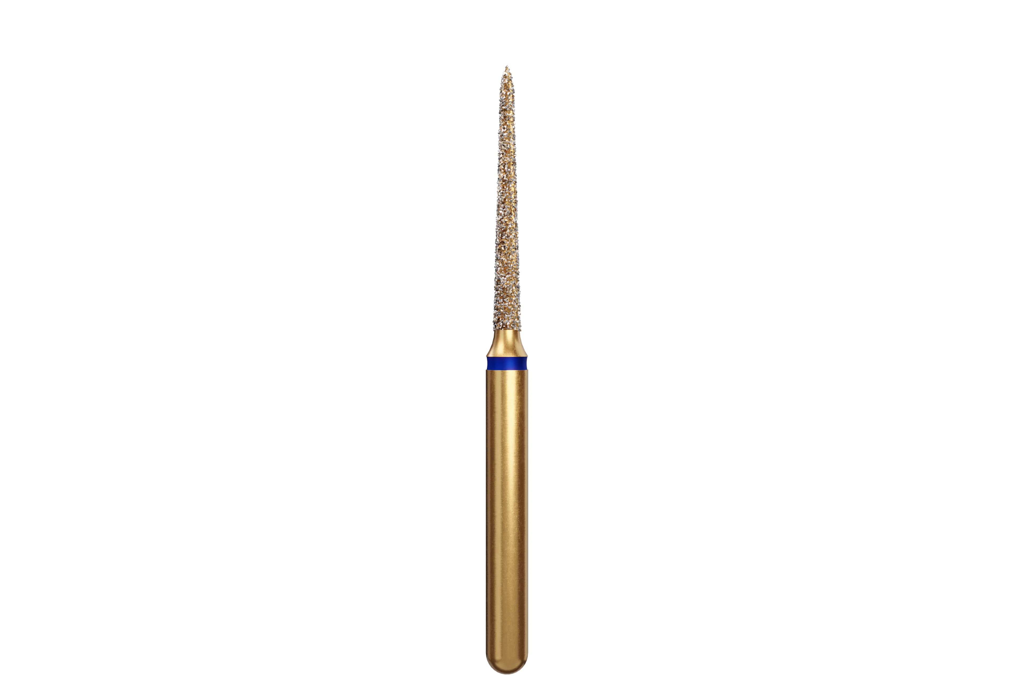 Coltene Alpen Multi-Use Multilayer Diamond Bur, FG, Medium Grit, Tapered Torpedo/Curettage, #879K-012, 1.2 mm Head Diameter, 10 mm Head Length, 5/Pkg thumbnail 2