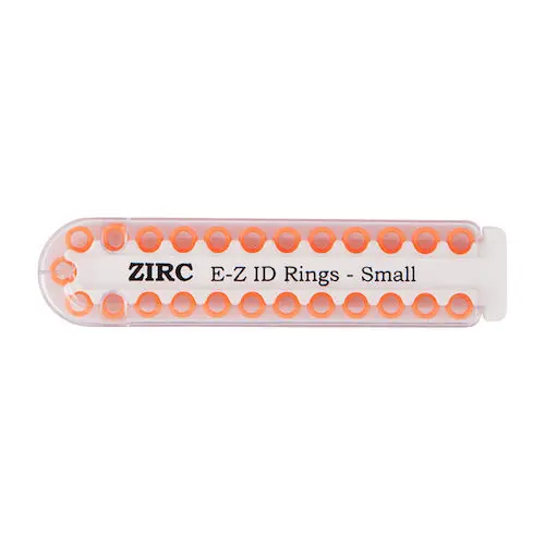 Zirc E-Z ID Instrument Rings, Small, Neon Orange, 25/Pack, 70Z100Q thumbnail 3