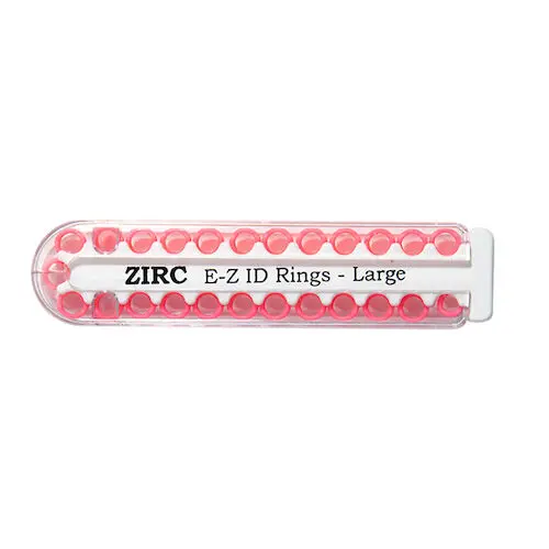 Zirc E-Z ID Instrument Rings, Large, Neon Pink, 25/Pack, 70Z200S thumbnail 3