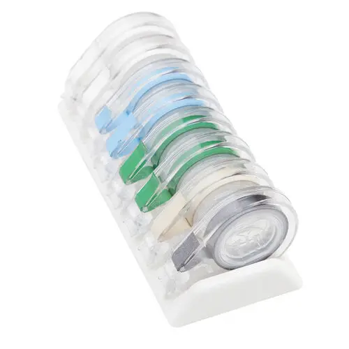 Zirc E-Z ID Tape System Classic, 8 Rolls of 3 ft x 1/4" Self-Adhesive Color-Coding Tape with Dispenser Rack, 70Z305 thumbnail 4