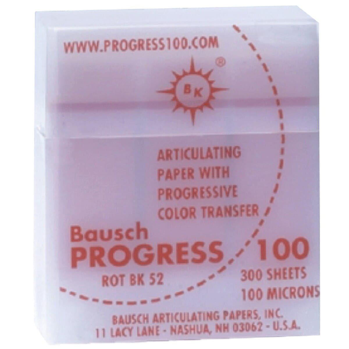 Bausch Progress 100 Articulating Paper Strips, 100 Microns, Red, Plastic Dispenser, 300/Pk, BK52 thumbnail 3
