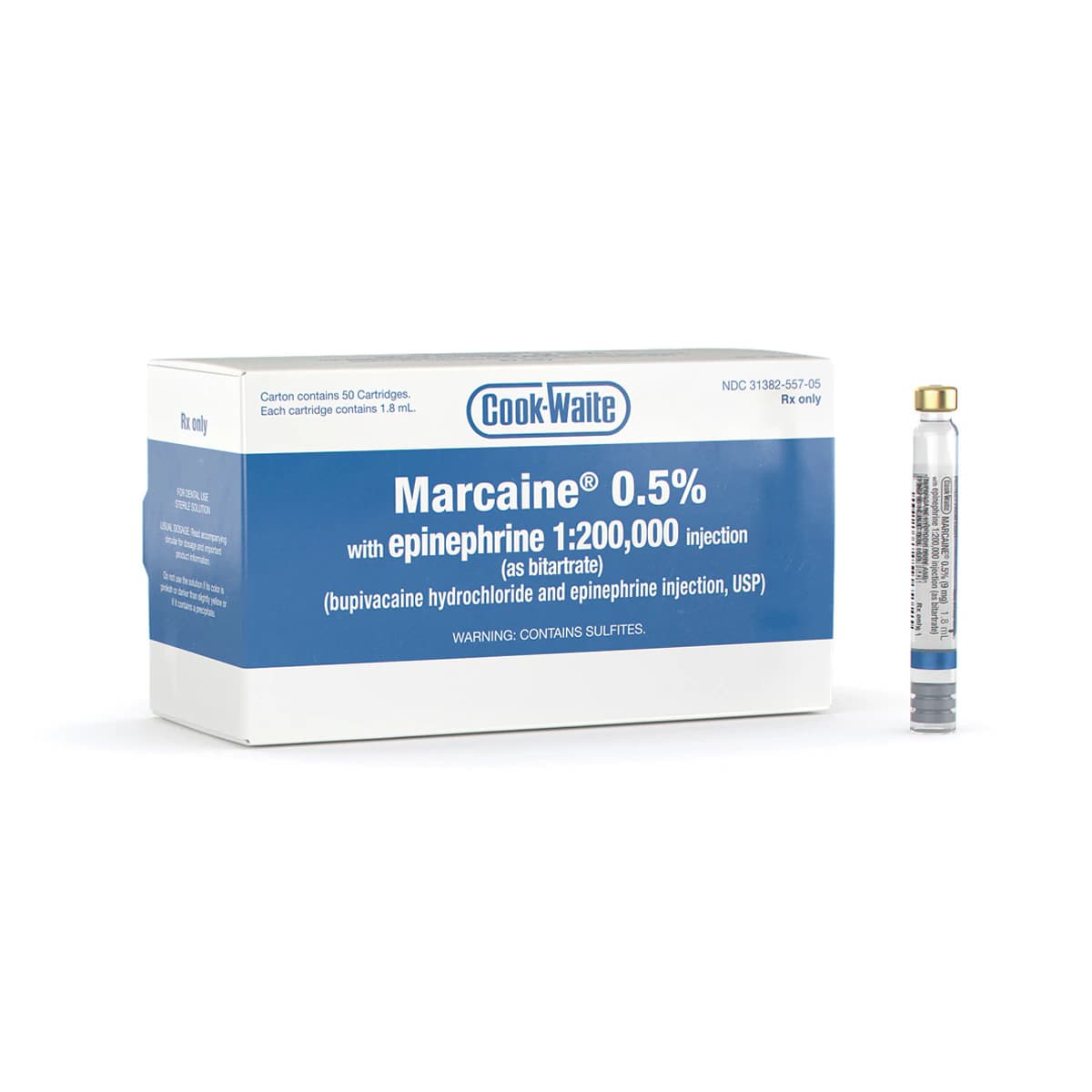 Septodont Marcaine Bupivacaine HCl 0.5% with Epinephrine 1:200,000 Local Anesthetic Cartridges, 1.7 mL, 50/Pk, 99184 thumbnail 6