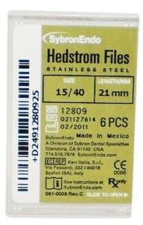 SybronEndo Hedstrom Files, Stainless Steel, 21 mm, #15-40 Assorted, 6/Pk, 12809 thumbnail 8
