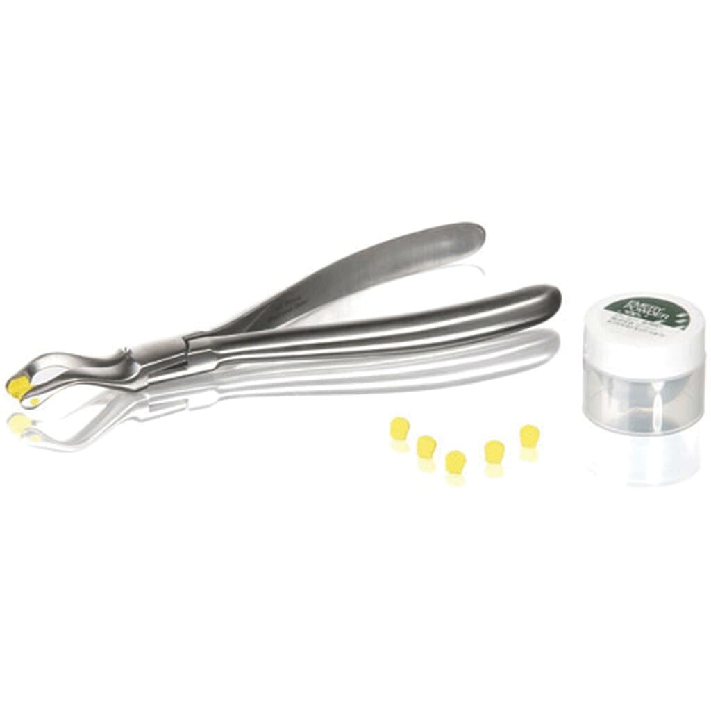 GC KY Pliers Standard Pack, Crown Removal Instrument, Stainless Steel, Starter Package with 20 Rubber Tips and Emery Powder, 1/Set, 800111 thumbnail 7