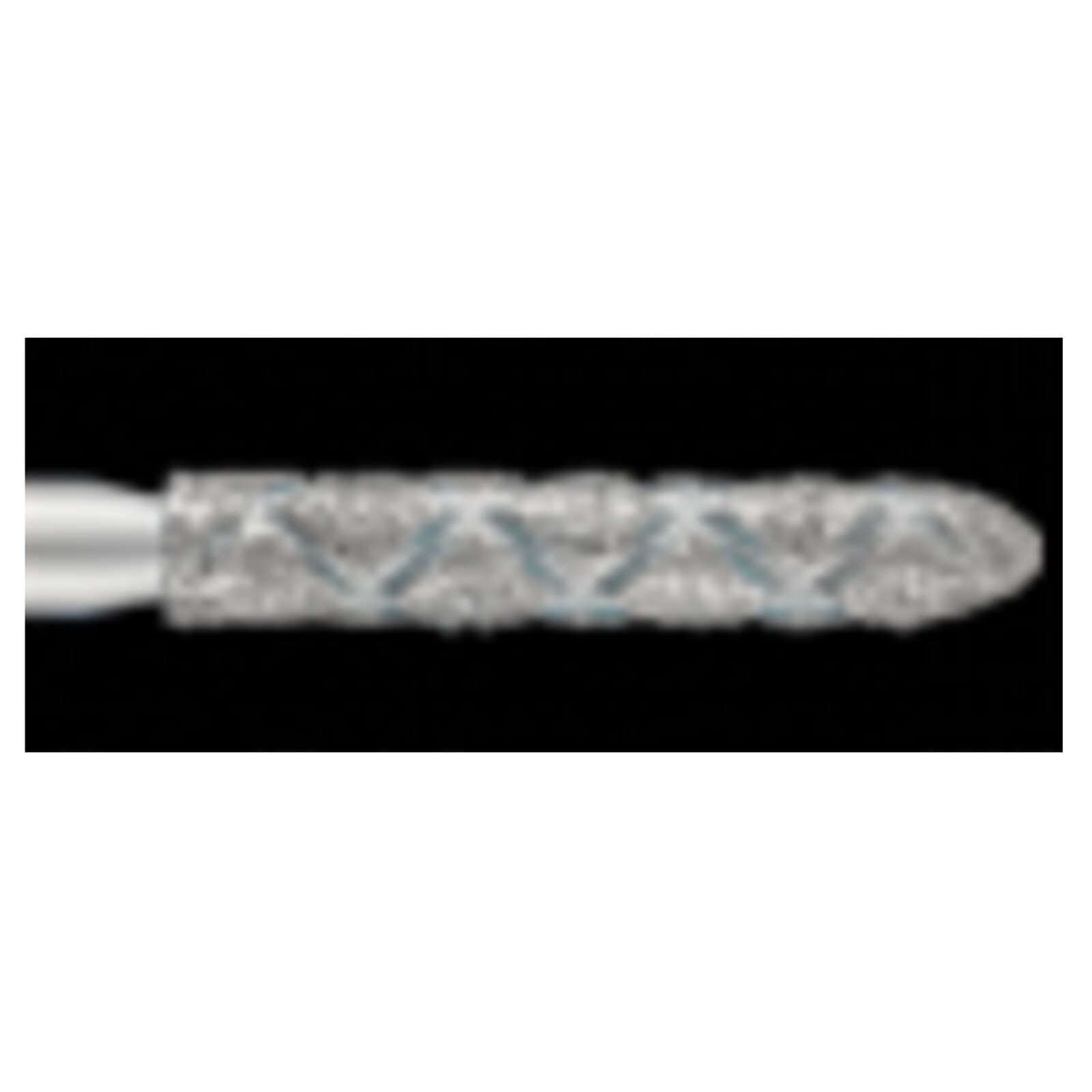 Piranha® 2X Single Patient Use Turbo Double Action Diamond Bur, FG, Medium Grit, Modified Beveled Cylinder, Blue Ring, #879-018, 1.8 mm Head Diameter, 10.0 mm Head Length, 5/Pkg thumbnail 2