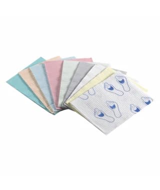 Crosstex Professional Regular 3-Ply Tissue Patient Bibs, 13" x 19", Yellow, 500/Case, WTXYE thumbnail 3