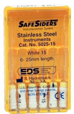 SafeSiders Endodontic Hand Reamers, #15, 25mm, .02 Taper, Stainless Steel, White, 6/Pk, 5025-15 thumbnail 8
